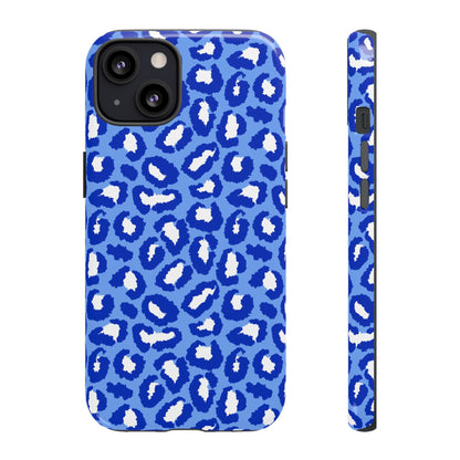 Leopard Vibes - Blue Edition Phone Case for iPhone & Samsung - Stylish & Durable Animal Print Case - JGUS