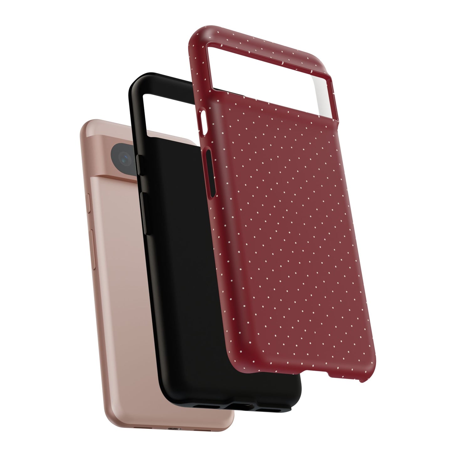 Burgundy  & White Dots Case - JGUS