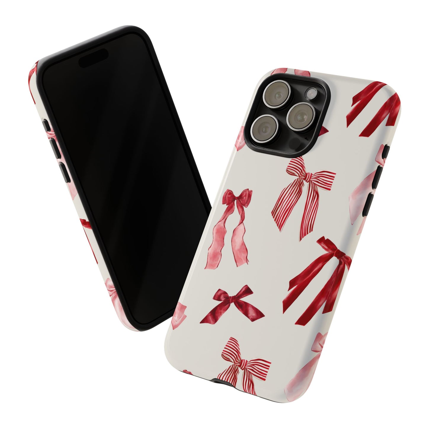 Burgundy Chic Bow Design Phone Case - JGUS