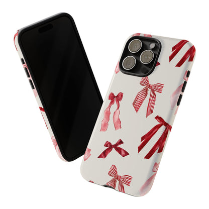Burgundy Chic Bow Design Phone Case - JGUS