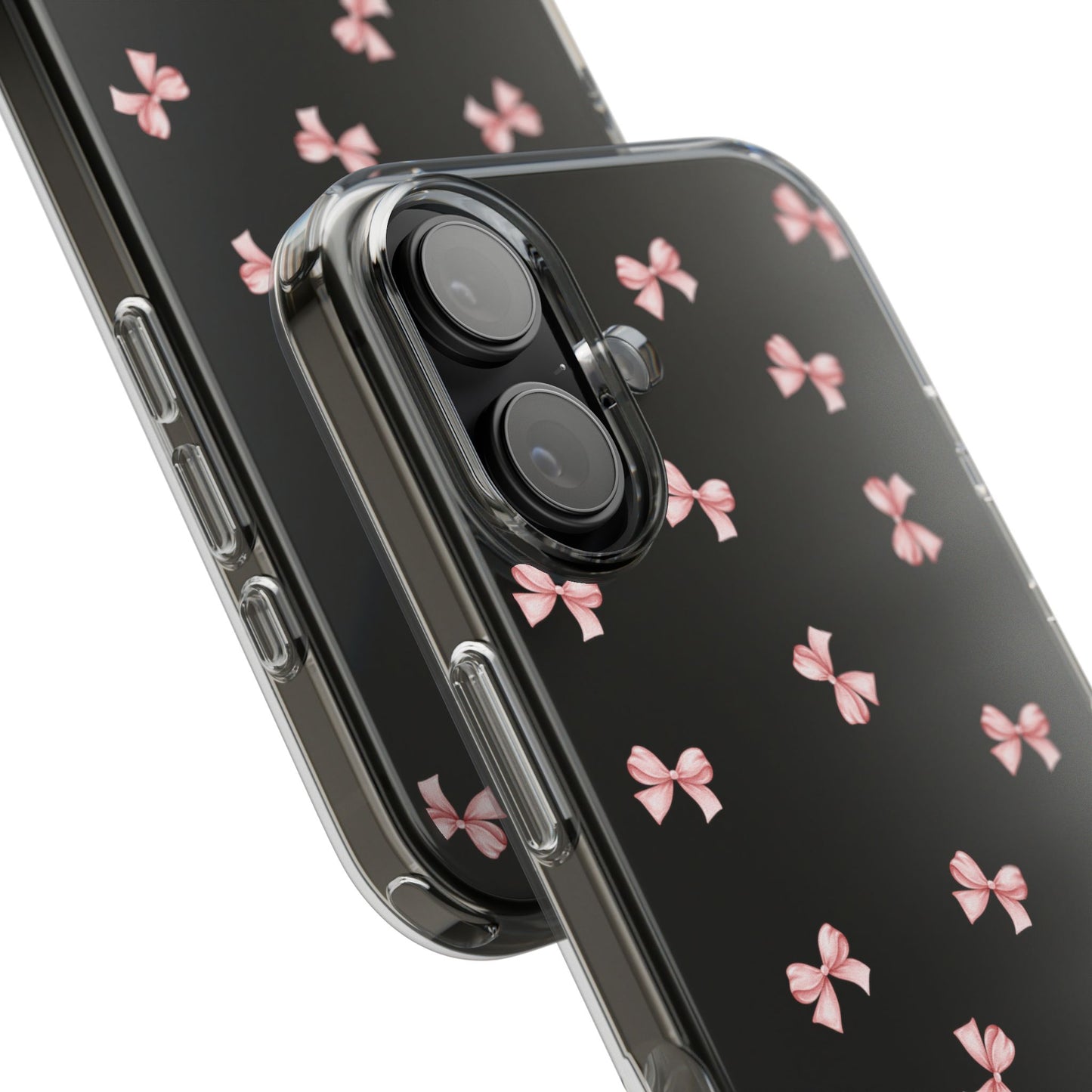 Pink Bow Dreams Clear Phone Case