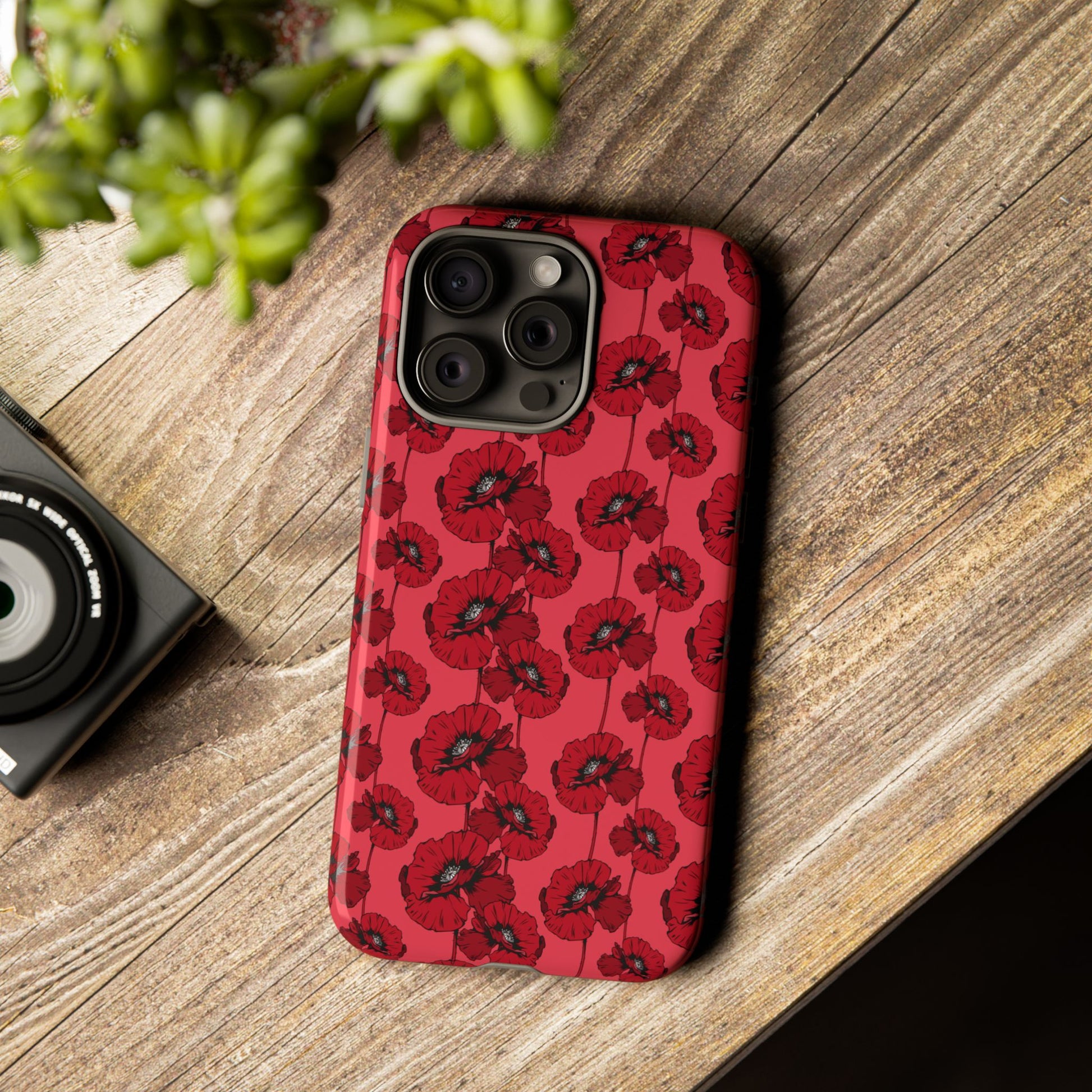Red Poppy Phone Case for iPhone, Samsung & Google Pixel – Bold Floral Statement Aesthetic - JGUS