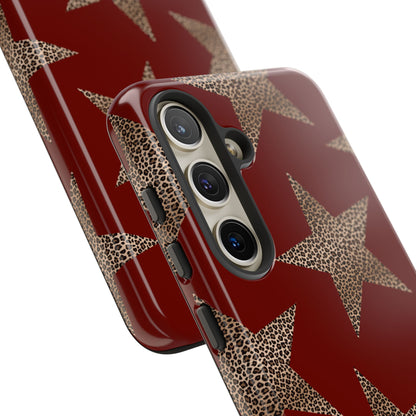 Leopard Star Luxe - Burgundy Edition | Aesthetic Coquette Phone Case for iPhone & Galaxy - JGUS