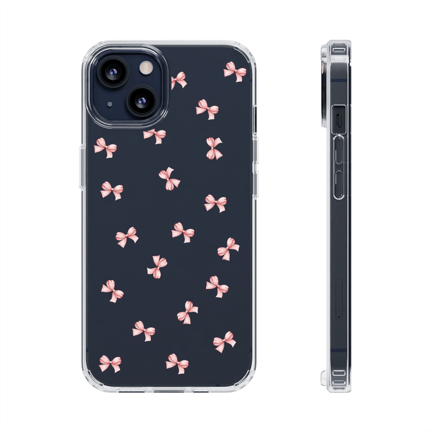 Pink Bow Dreams Clear Phone Case