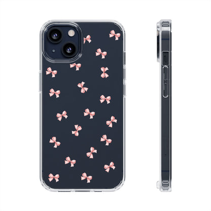 Pink Bow Dreams Clear Phone Case