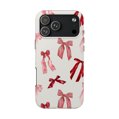 Burgundy Chic Bow Design Phone Case