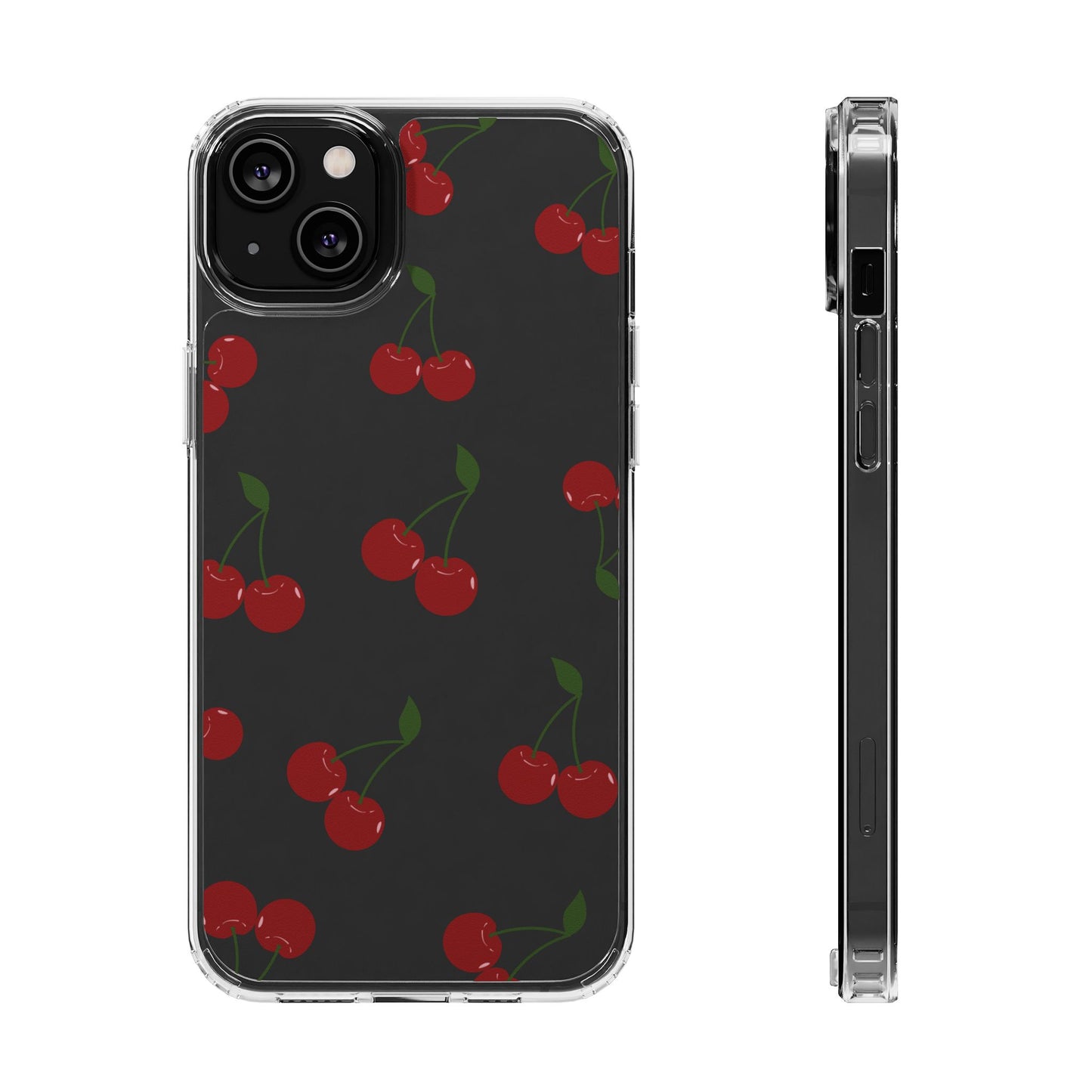 Random Cherry Pattern Clear Phone Case