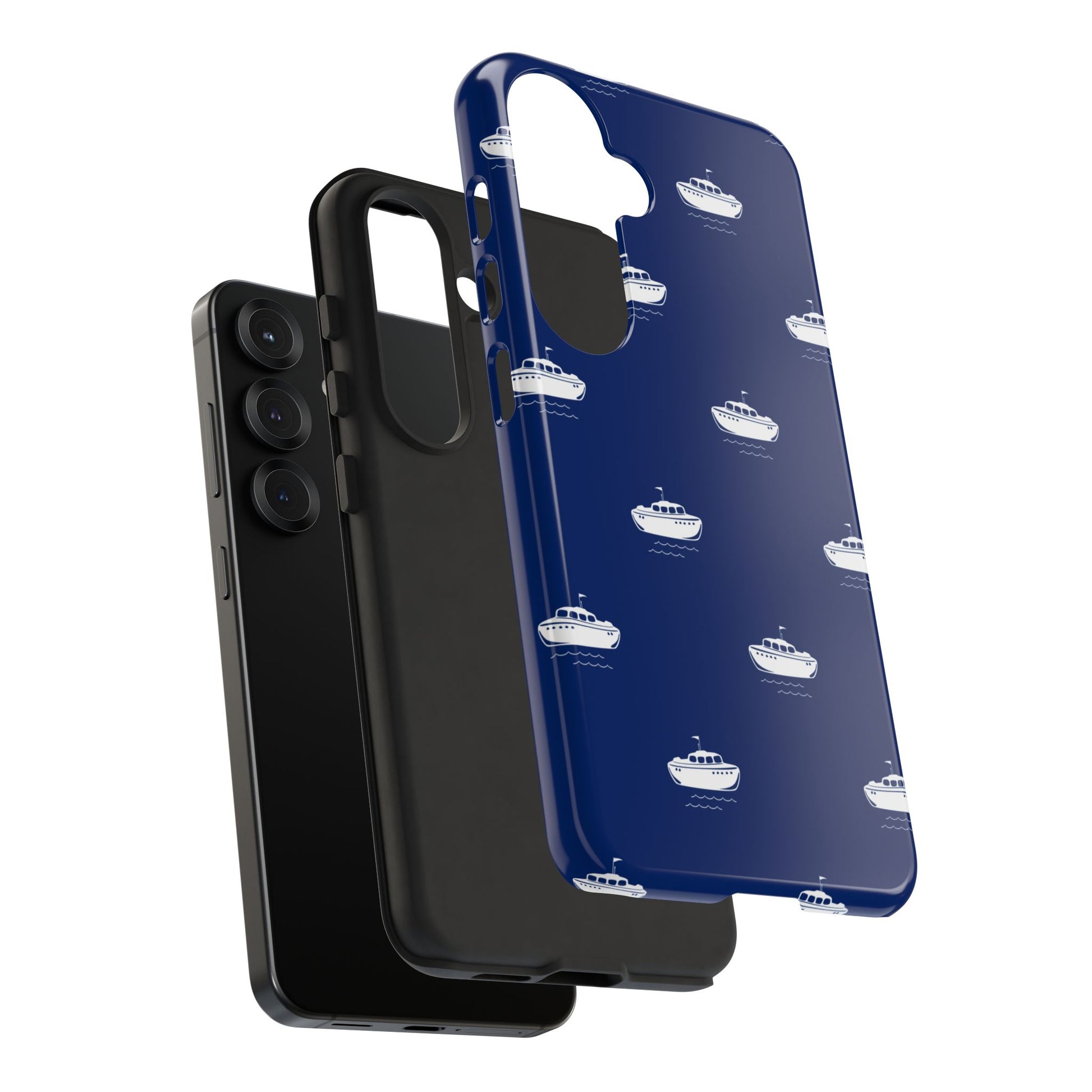 Blue Boat Phone Case – Calm Ocean Pattern for iPhone & Samsung, Durable & Stylish Protection - JGUS