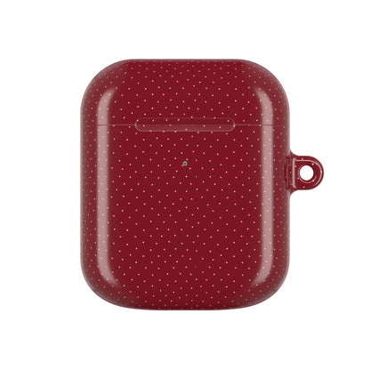 Burgundy & White Dots Shockproof & Scratch-Resistant AirPods Case – Wireless Charging Compatible