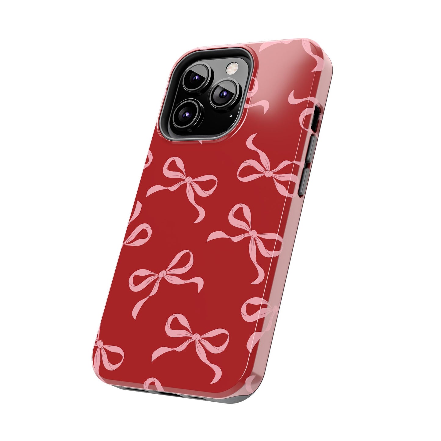 Pink Bows on Red Phone Case