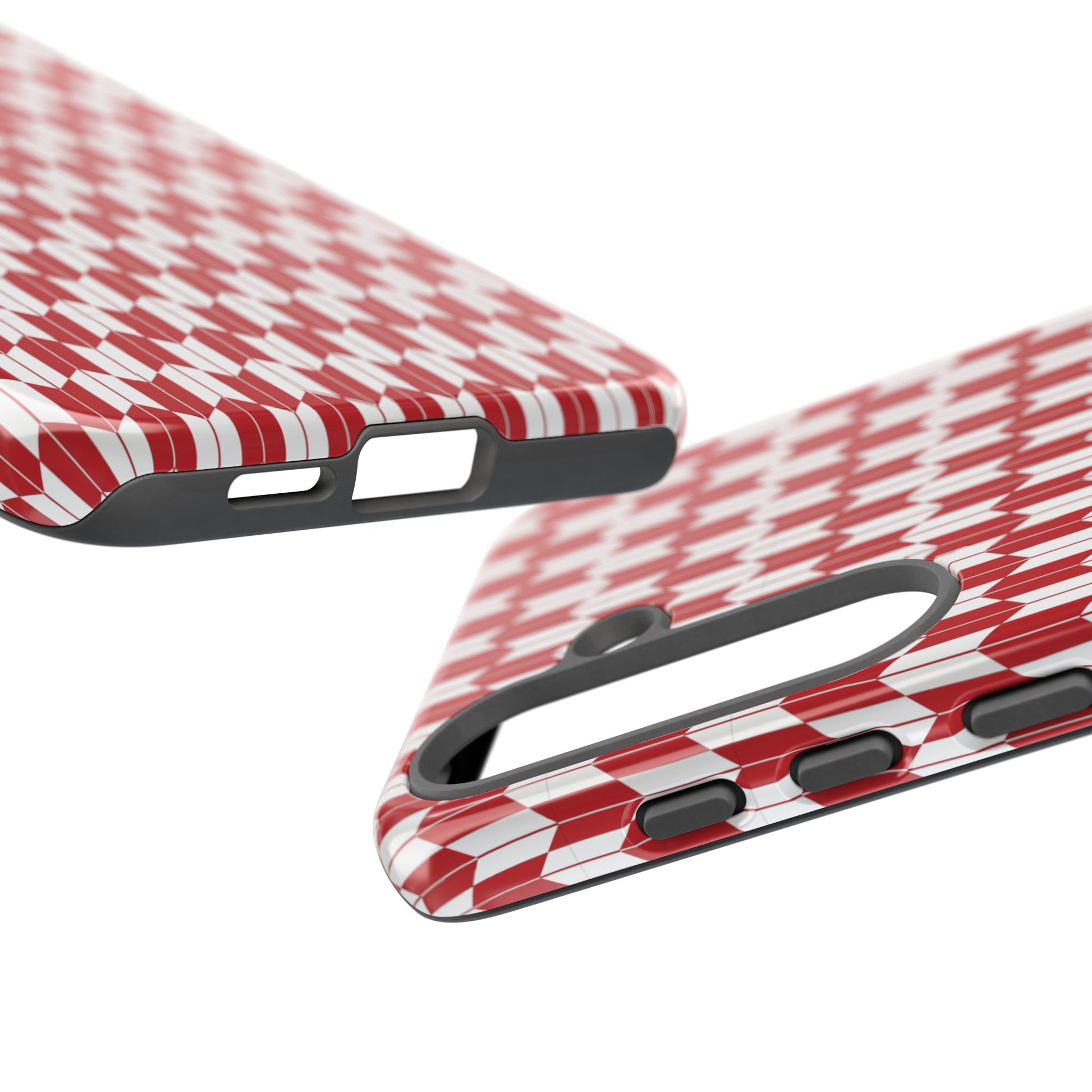 Red Geometric Phone Case for iPhone Samsung Pixel – Bold Pattern Aesthetic Modern Design - JGUS