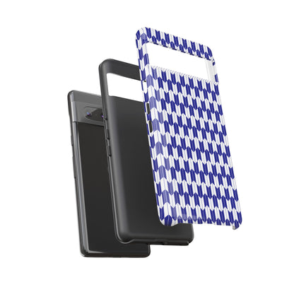 Navy Blue Geometric Phone Case for iPhone Samsung Pixel – Minimal Pattern Modern Aesthetic - JGUS