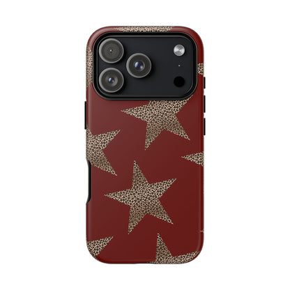 Leopard Star Luxe - Burgundy Edition | Aesthetic Coquette Phone Case for iPhone & Galaxy - JGUS