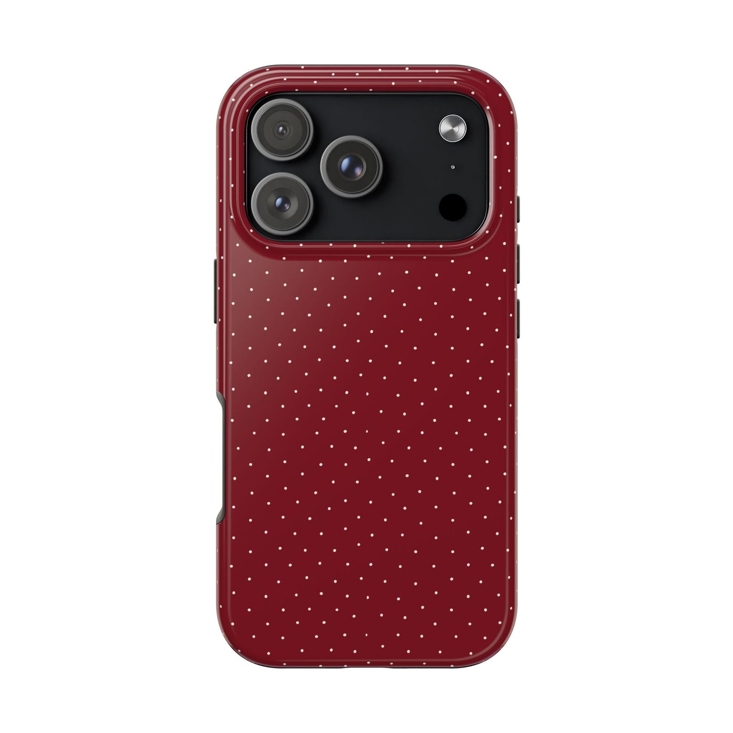 Burgundy  & White Dots Case