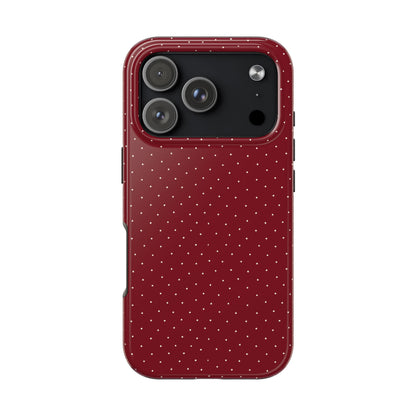 Burgundy  & White Dots Case