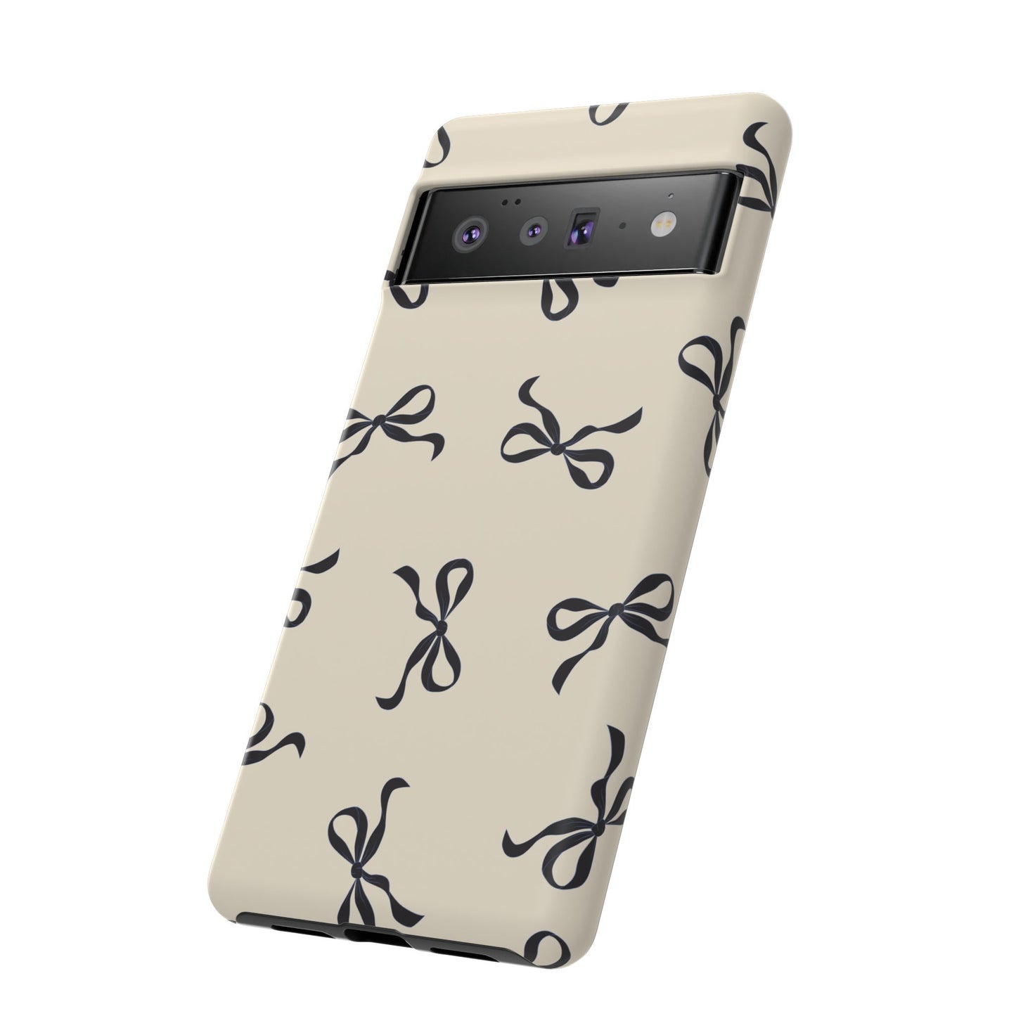 Beige and Black Bow Phone Case - JGUS