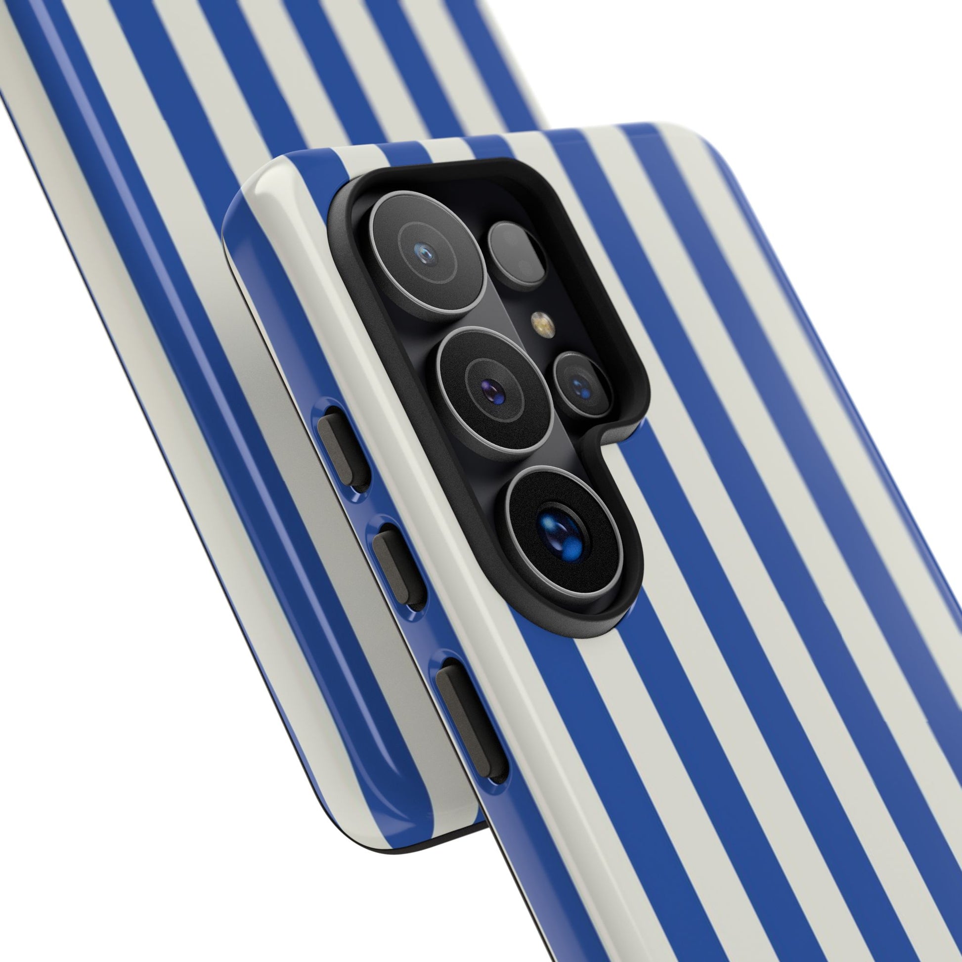 Title: Blue & White Stripe Phone Case – Classic Nautical Pattern for iPhone & Samsung - JGUS