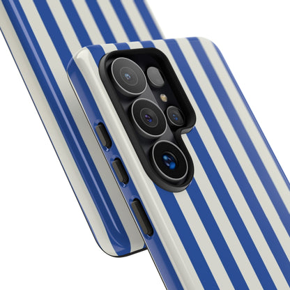 Title: Blue & White Stripe Phone Case – Classic Nautical Pattern for iPhone & Samsung - JGUS