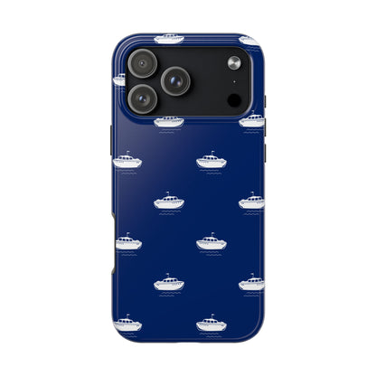 Blue Boat Phone Case – Calm Ocean Pattern for iPhone & Samsung, Durable & Stylish Protection