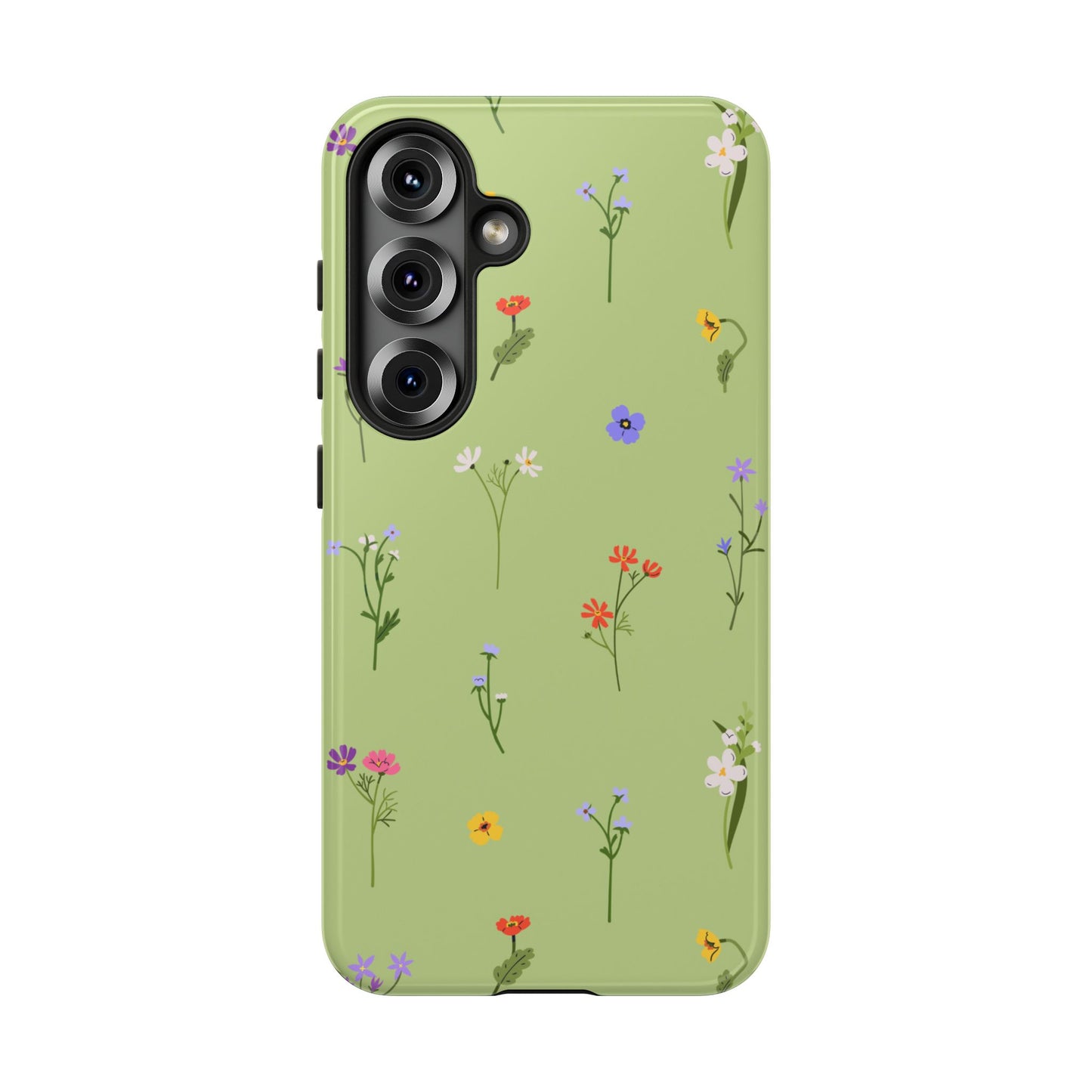Pastel Green Wildflower Phone Case – Cute Floral Pattern for iPhone & Samsung