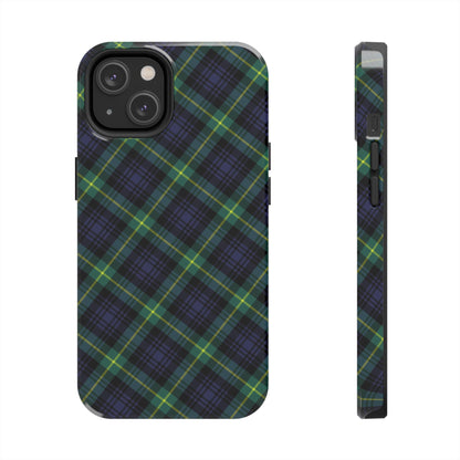 Jade Plaid Luxe Phone Case – Dual-Layer Protection for iPhone & Samsung