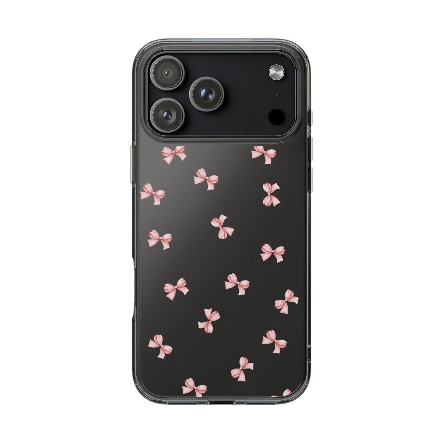 Pink Bow Dreams Clear Phone Case