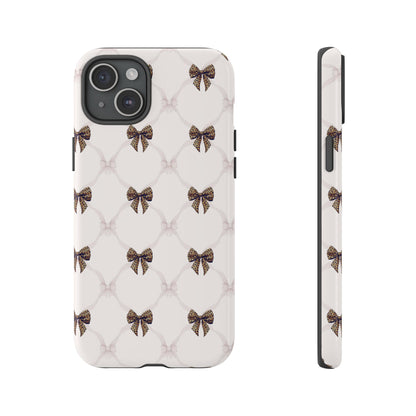 Chic Bow Pattern Phone Case | Elegant Clear Protective Case | Stylish iPhone & Samsung Cover - JGUS
