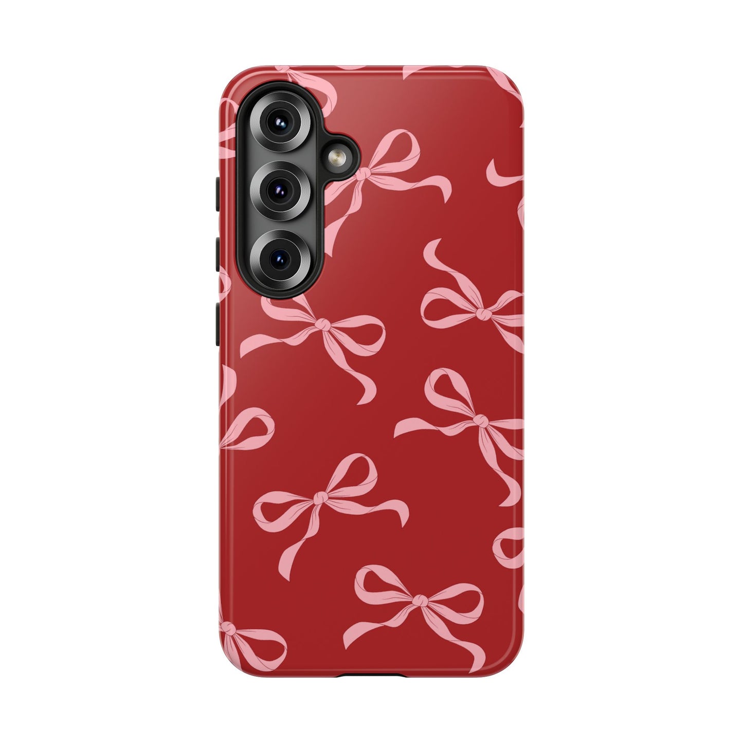 Pink Bows on Red Phone Case - JGUS
