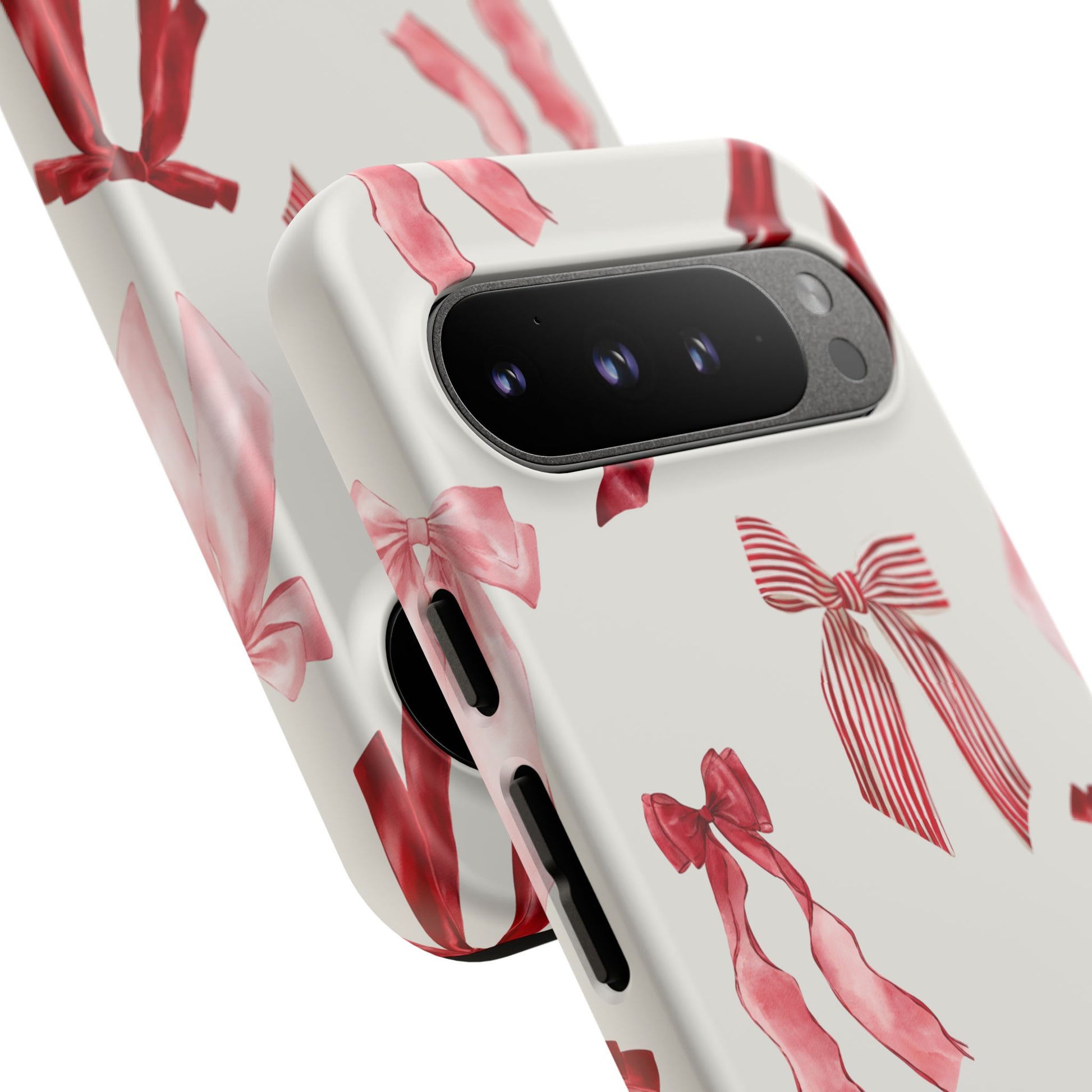 Burgundy Chic Bow Design Phone Case - JGUS