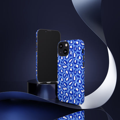 Leopard Vibes - Blue Edition Phone Case for iPhone & Samsung - Stylish & Durable Animal Print Case - JGUS