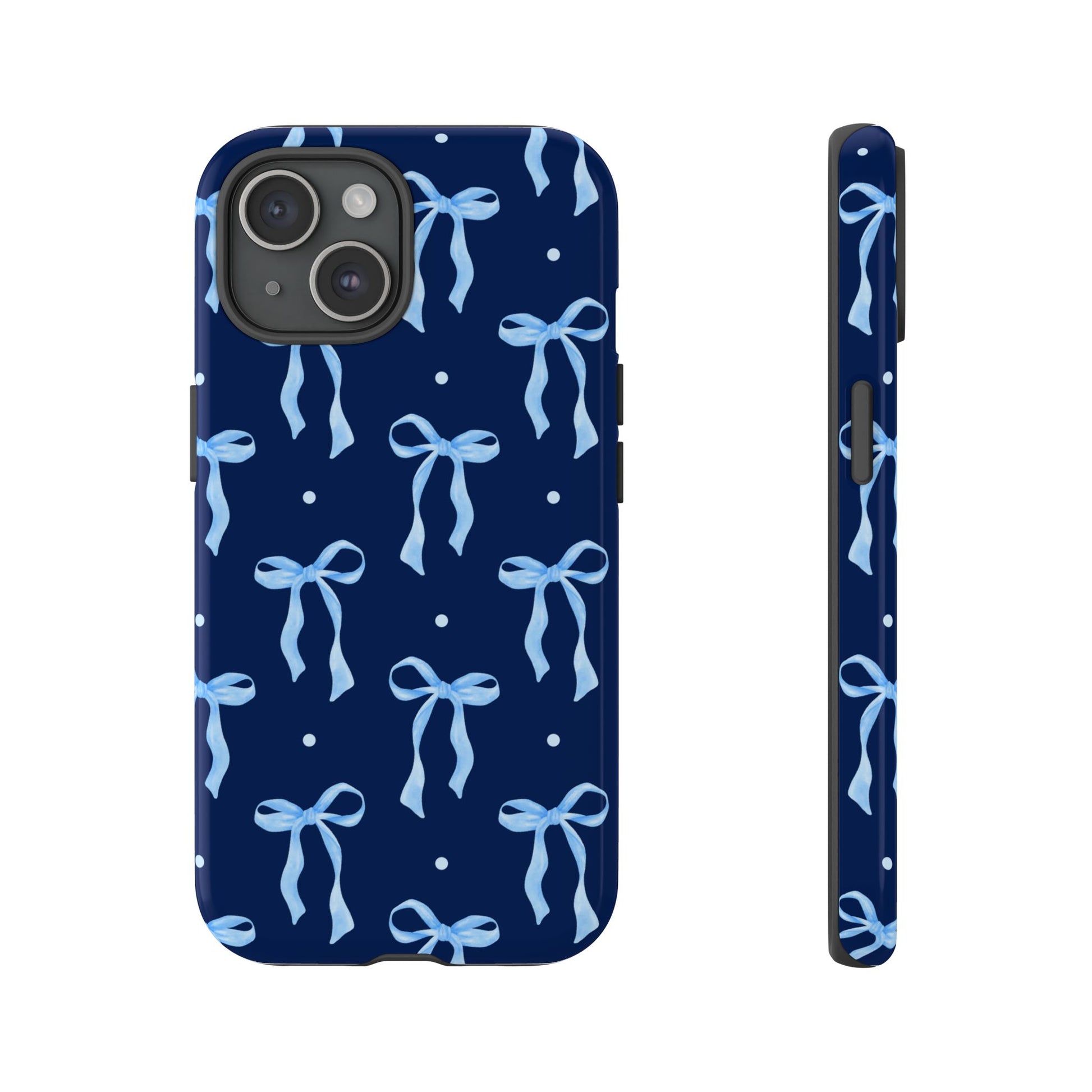 Bows & Blues Phone Case – Aesthetic Ribbon Print | Fits iPhone & Samsung - JGUS
