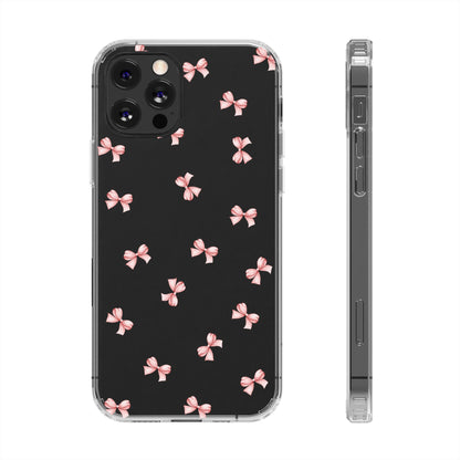 Pink Bow Dreams Clear Phone Case