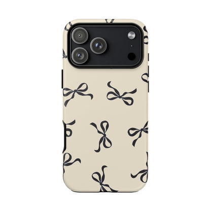 Beige and Black Bow Phone Case - JGUS