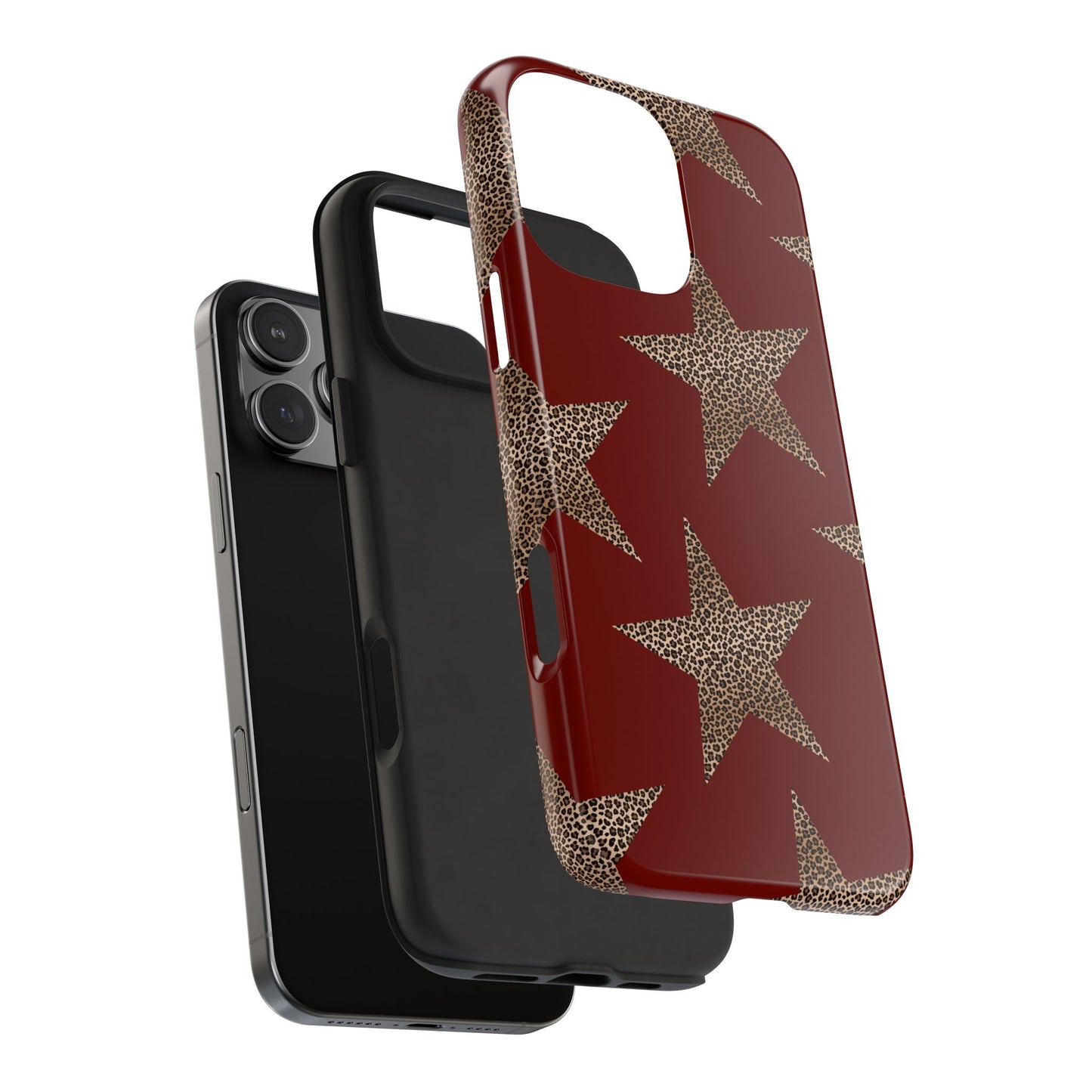 Leopard Star Luxe - Burgundy Edition | Aesthetic Coquette Phone Case for iPhone & Galaxy