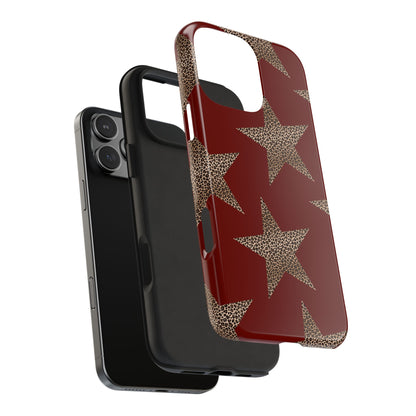 Leopard Star Luxe - Burgundy Edition | Aesthetic Coquette Phone Case for iPhone & Galaxy