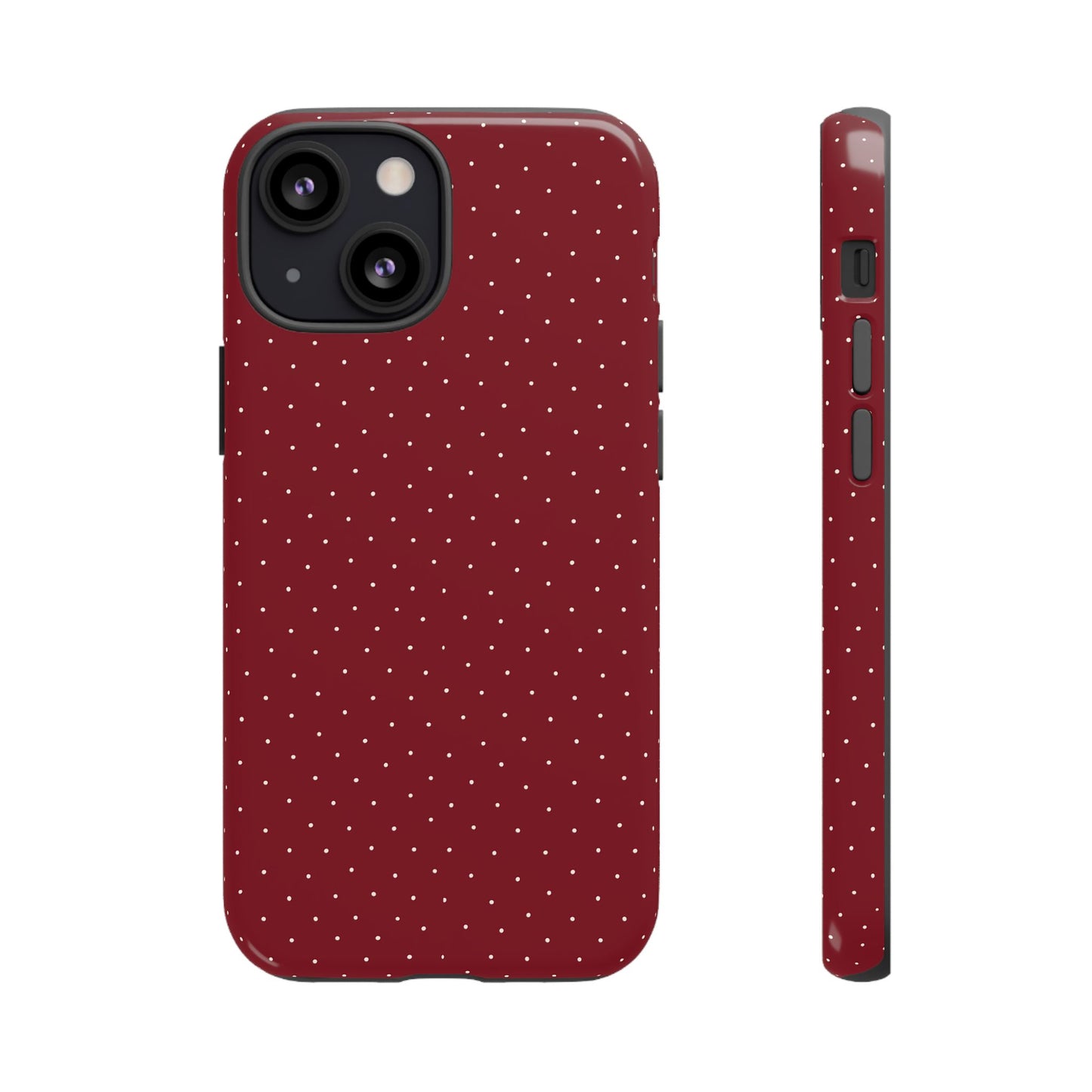Burgundy  & White Dots Case - JGUS