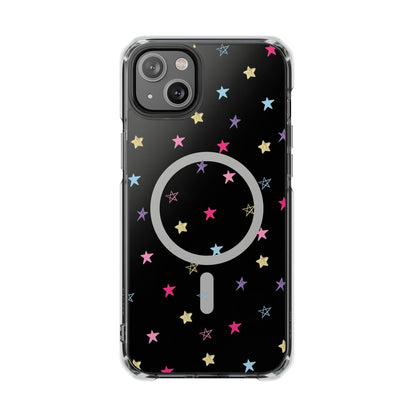 Star Pattern Clear Mag Safe Case, Magnetic Clear Impact Case