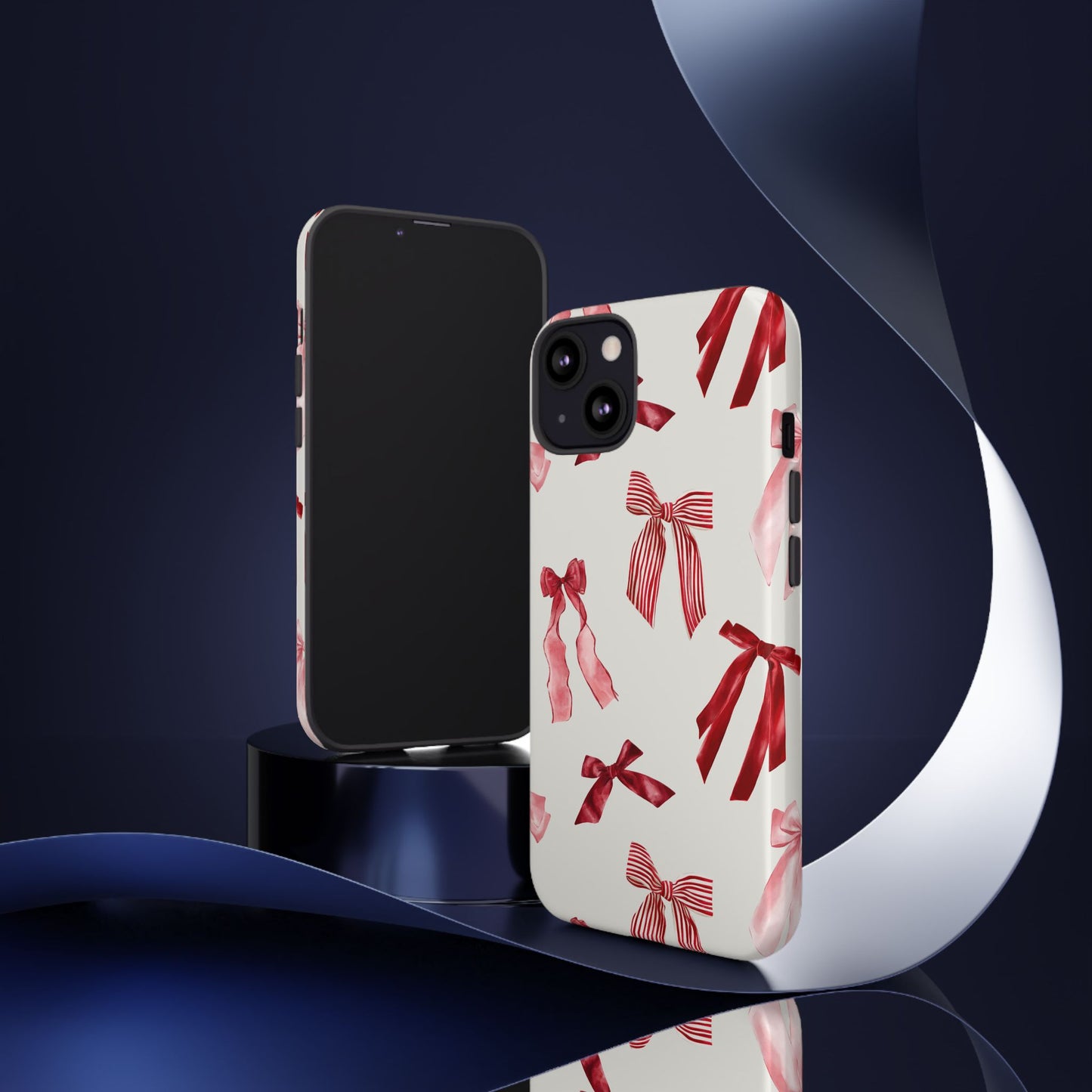 Burgundy Chic Bow Design Phone Case - JGUS
