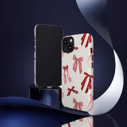 Burgundy Chic Bow Design Phone Case - JGUS