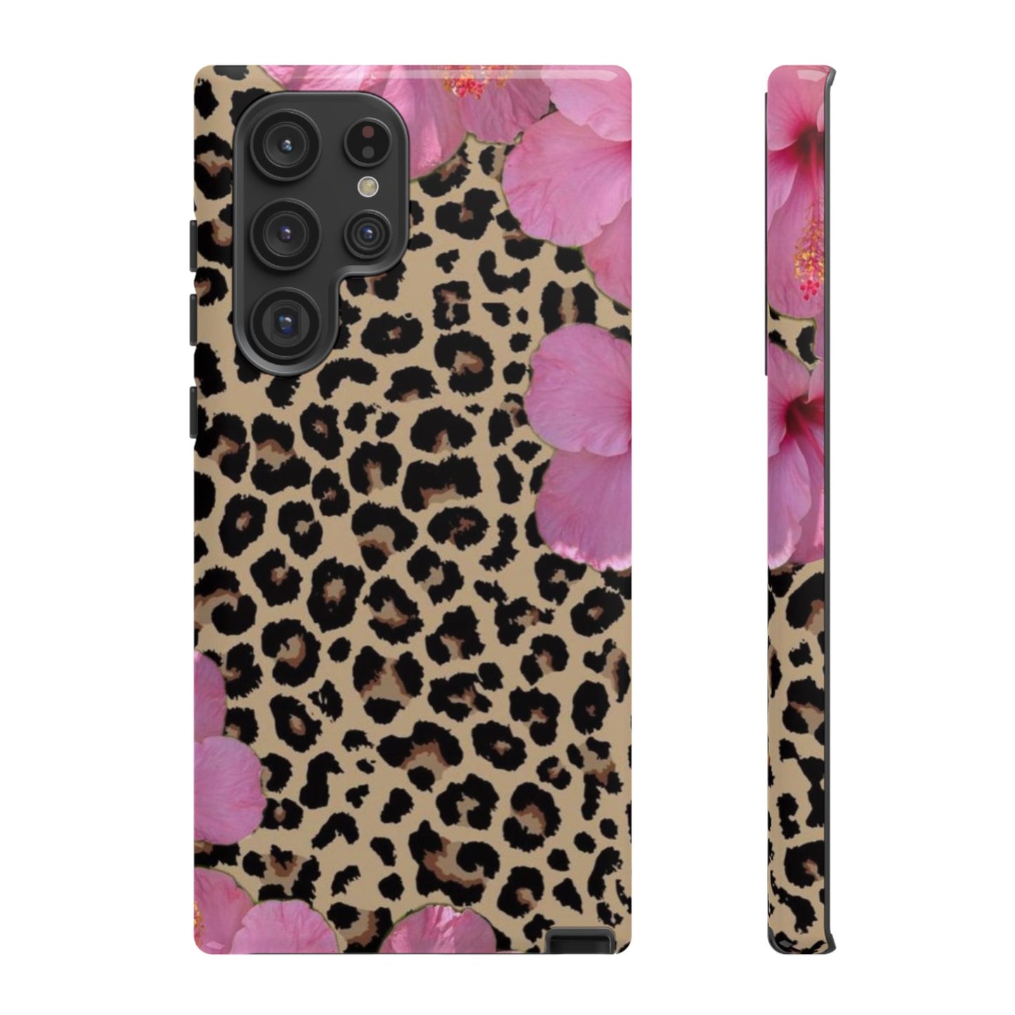 Leopard Bloom Pink Floral Phone Case – Trendy Animal Print Case for iPhone & Samsung