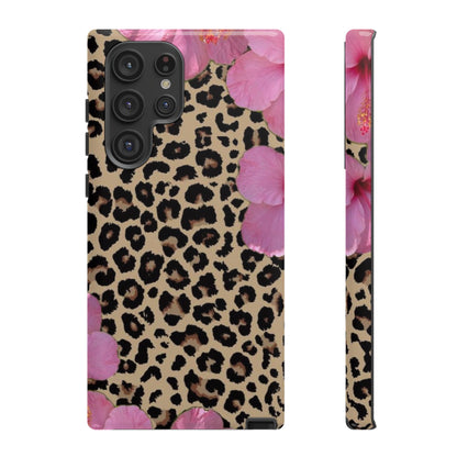 Leopard Bloom Pink Floral Phone Case – Trendy Animal Print Case for iPhone & Samsung