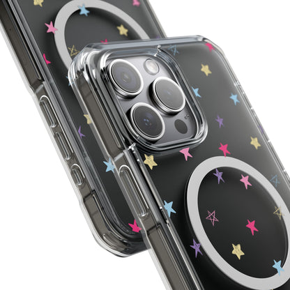 Star Pattern Clear Mag Safe Case, Magnetic Clear Impact Case