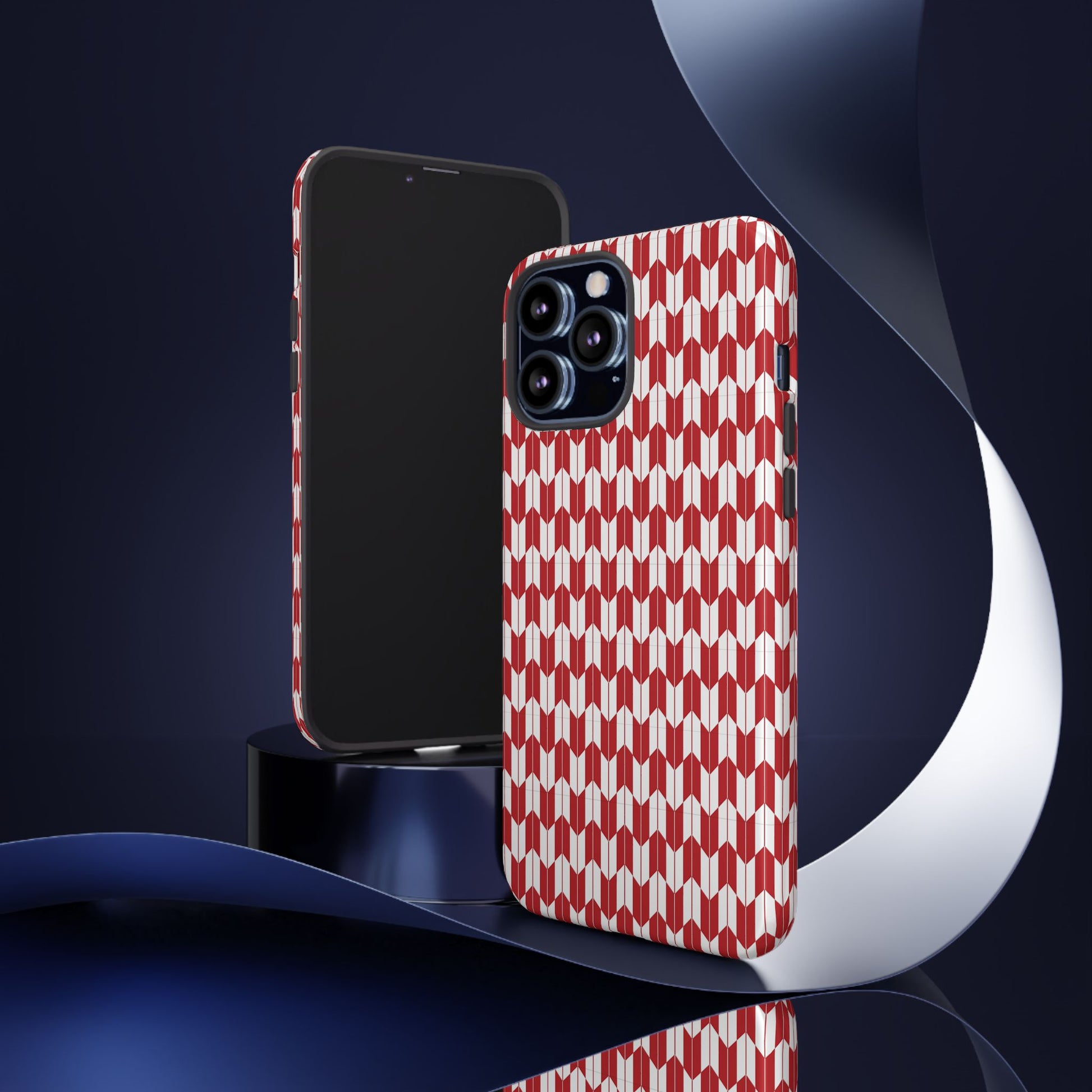 Red Geometric Phone Case for iPhone Samsung Pixel – Bold Pattern Aesthetic Modern Design - JGUS