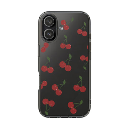Random Cherry Pattern Clear Phone Case