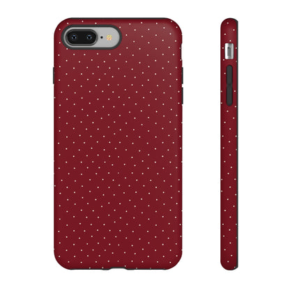 Burgundy  & White Dots Case - JGUS