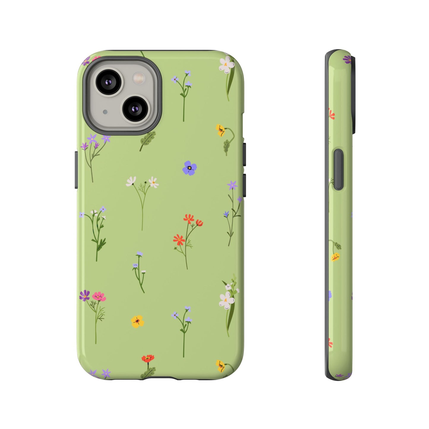 Pastel Green Wildflower Phone Case – Cute Floral Pattern for iPhone & Samsung