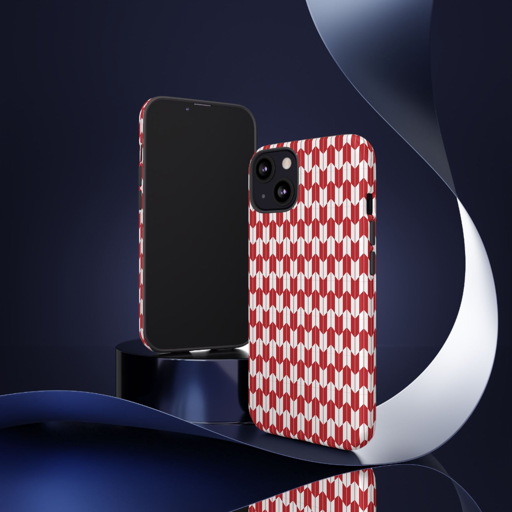 Red Geometric Phone Case for iPhone Samsung Pixel – Bold Pattern Aesthetic Modern Design - JGUS