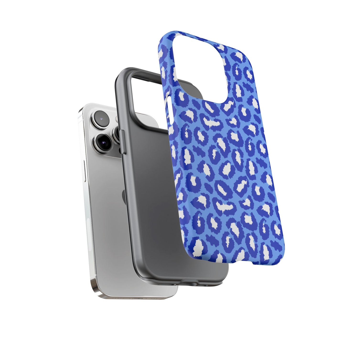 Leopard Vibes - Blue Edition Phone Case for iPhone & Samsung - Stylish & Durable Animal Print Case - JGUS