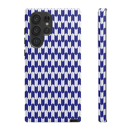 Navy Blue Geometric Phone Case for iPhone Samsung Pixel – Minimal Pattern Modern Aesthetic - JGUS