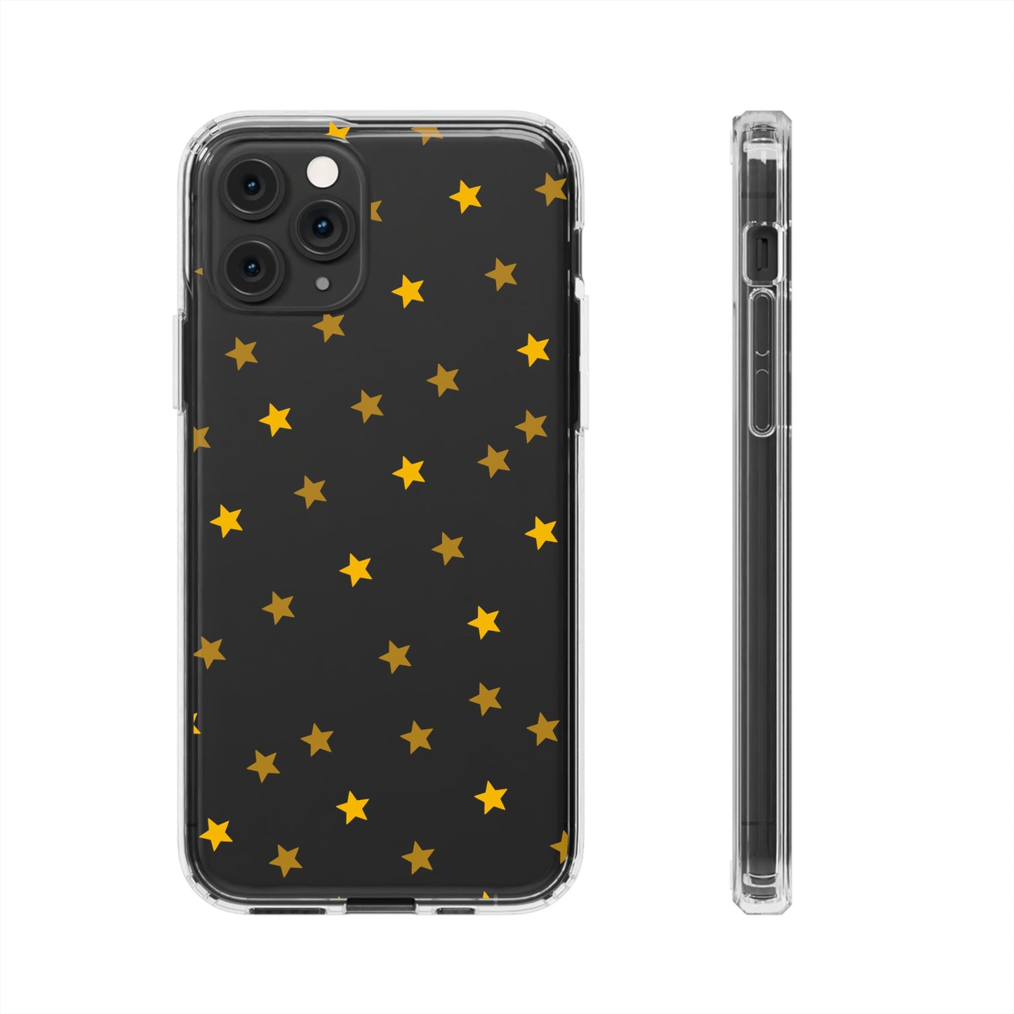 Yellow Stars Clear Phone Case – Stylish, Durable Protection